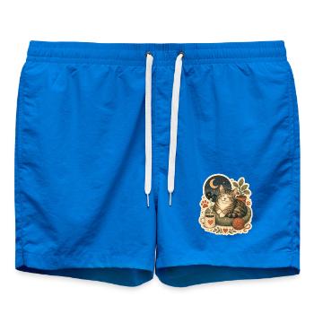 Gemütliche Katze Kaffee Garn - Badeshorts - Cobalt blue - Vorne