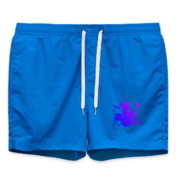 Idée cadeau pour un batteur avec batterie - Short de bain - cobalt blue - Devant - AI Model Male 185 light (185cm)