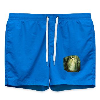 Lichtpfad im Wald - Badeshorts - Cobalt blue - Vorne - AI Model Male 185 light (185cm)