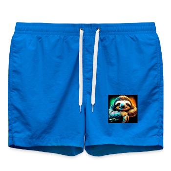 sloth - Swim Trunks - cobalt blue - Front - AI Model Male 185 light (185cm)