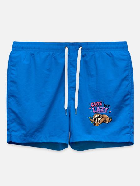 Süß aber faul Faultier mit Eiskaffee - Badeshorts - Cobalt blue