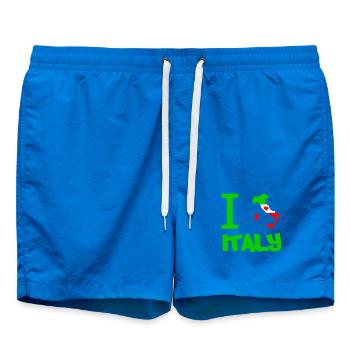 Italien Herzflagge Kunstmotiv - Badeshorts - Cobalt blue - Vorne - AI Model Male 185 light (185cm)