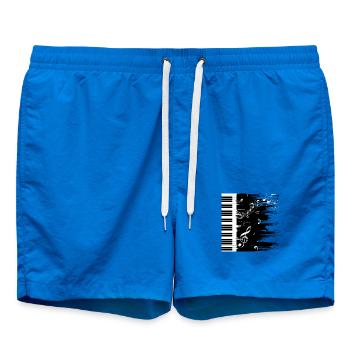 Piano Musique noir & blanc cadeau - Short de bain - cobalt blue - Devant - AI Model Male 185 light (185cm)