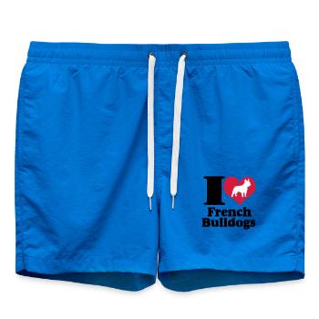 J'aime les bouledogues français ... / + - Short de bain - cobalt blue - Devant - AI Model Male 185 light (185cm)
