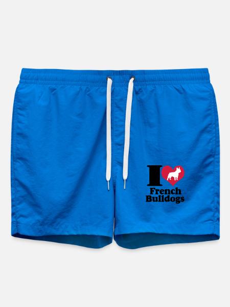 I Love French Bulldogs ... / + - Swim Trunks - cobalt blue