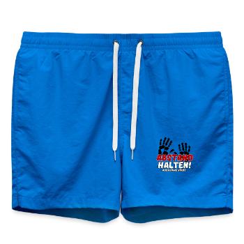 Abstand halten Virus Pandemie Spruch - Badeshorts - Cobalt blue - Vorne - AI Model Male 185 light (185cm)