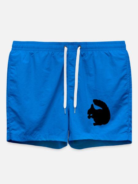 Squirrel with nut shadow figure - Swim Trunks - cobalt blue