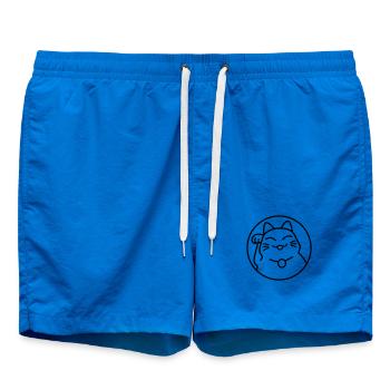 Maneki Neko Neon – Glückskatze aus Japan, Kawaii - Badeshorts - Cobalt blue - Vorne - AI Model Male 185 light (185cm)