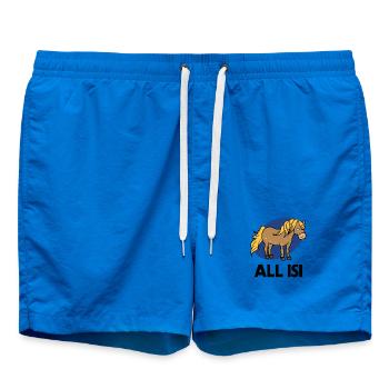 Icelandic Pooys Cool Statement Icelandic Horses Horse Fan - Short de bain - cobalt blue - Devant - AI Model Male 185 light (185cm)