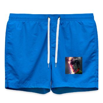 Portrait elektrik - Rift électrique visage néon - Short de bain - cobalt blue - Devant - AI Model Male 185 light (185cm)