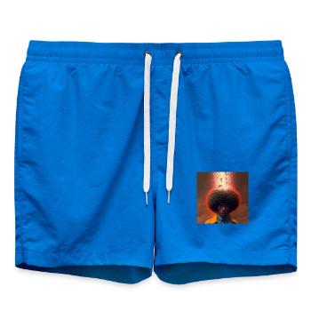 Portrait elektrik 19 - Short de bain - cobalt blue - Devant - AI Model Male 185 light (185cm)