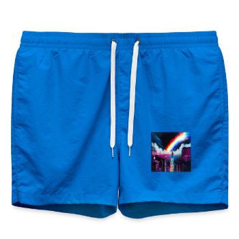 Rainbow City Art Futuriste - Short de bain - cobalt blue - Devant - AI Model Male 185 light (185cm)