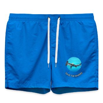 Sharks Protect Circle Motif - Swim Trunks - cobalt blue - Front