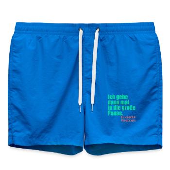 Abschiedsgeschenk Pensionärin Lehrerin Große Pause - Badeshorts - Cobalt blue - Vorne - AI Model Male 185 light (185cm)