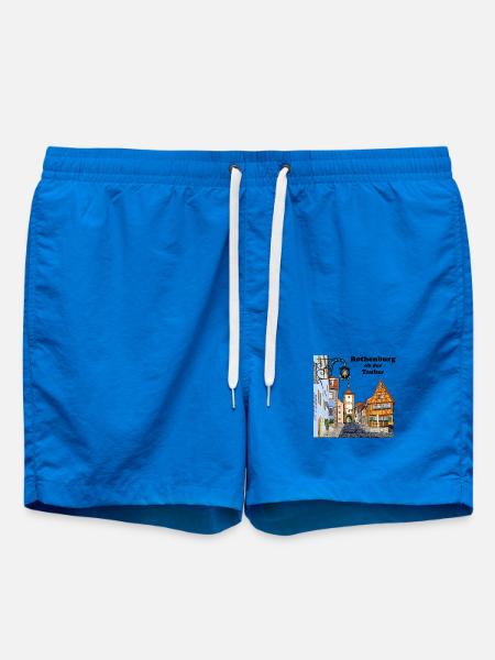 Rothenburg ob der Tauber, Bayern, Zeichnung - Badeshorts - Cobalt blue