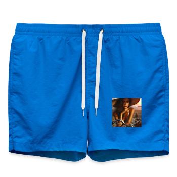 Chic de plage au coucher de soleil à vélo - Short de bain - cobalt blue - Devant - AI Model Male 185 light (185cm)