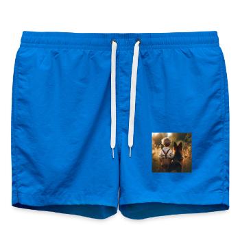 Deutscher Schäferhund Kunst - Badeshorts - Cobalt blue - Vorne - AI Model Male 185 light (185cm)