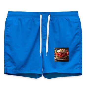 Serrano-Schinken-Tomaten-Sandwich - Badeshorts - Cobalt blue - Vorne - AI Model Male 185 light (185cm)