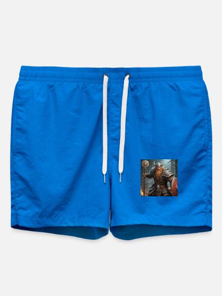 Nordischer Krieger mit Axt und Schild - Badeshorts - Cobalt blue