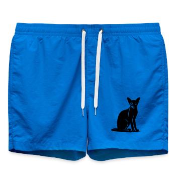 Abyssinian Cat - Swim Trunks - cobalt blue - Front