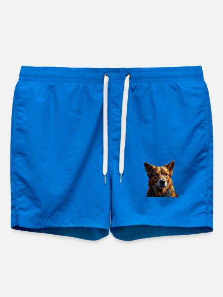 Buntes Hundeporträt Schal - Badeshorts - Cobalt blue