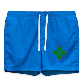 Lauburu verte - croix basque et signification - Short de bain - cobalt blue - Devant - AI Model Male 185 light (185cm)