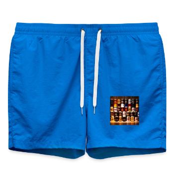 I Love Beer Beer Mug Pattern - Swim Trunks - cobalt blue - Front - AI Model Male 185 light (185cm)
