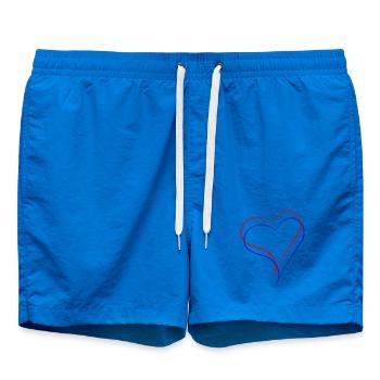 Ein rotes und ein blaues Herz zusammen - Badeshorts - Cobalt blue - Vorne - AI Model Male 185 light (185cm)