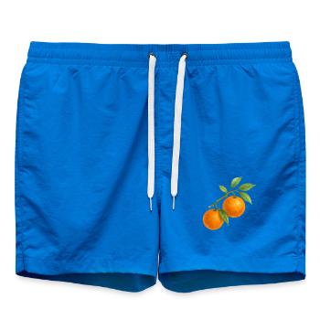 Orangenzweig mit reifen Früchten - Badeshorts - Cobalt blue - Vorne - AI Model Male 185 light (185cm)