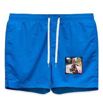 Eskapistisches Monster auf Fahrrad - Badeshorts - Cobalt blue - Vorne - AI Model Male 185 light (185cm)
