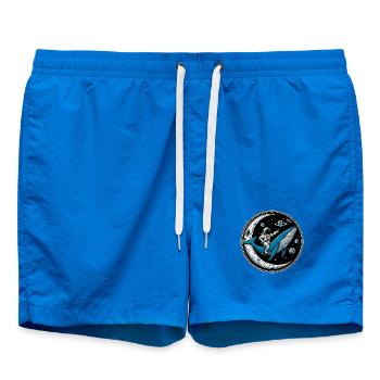 Cosmic Ride : l’astronaute et la baleine - Short de bain - cobalt blue - Devant - AI Model Male 185 light (185cm)