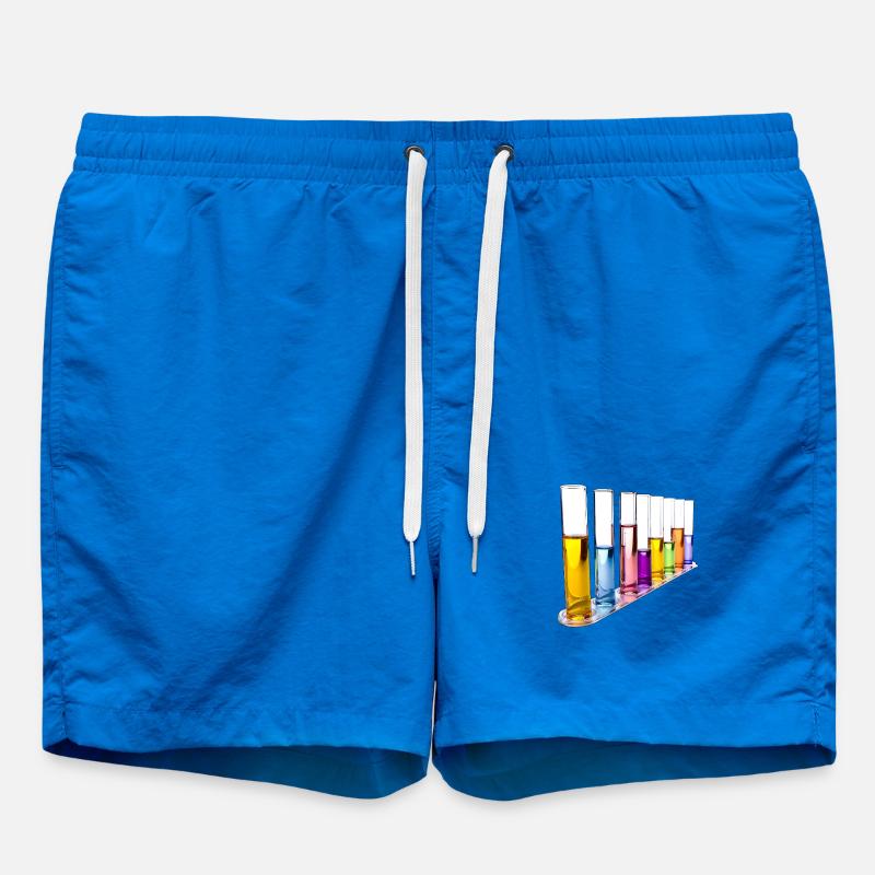 Rainbow Test Tubes Pattern - Swim Trunks - cobalt blue