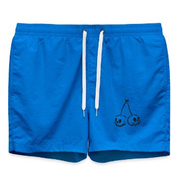 Cherry Skull – Creepy Halloween Motif - Swim Trunks - cobalt blue - Front - AI Model Male 185 light (185cm)