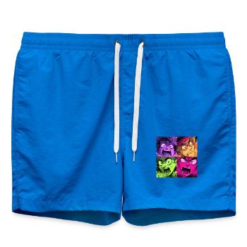 Farbenexplosion Schreie Collage Hexen - Badeshorts - Cobalt blue - Vorne - AI Model Male 185 light (185cm)