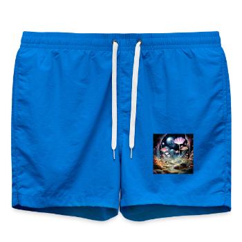 Kosmische Blüten im Sternenwald - Badeshorts - Cobalt blue - Vorne - AI Model Male 185 light (185cm)