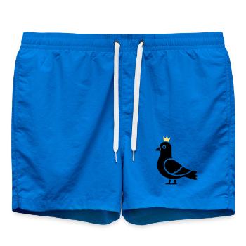 Dove with Crown | King of the City Symbol - Swim Trunks - cobalt blue - Front