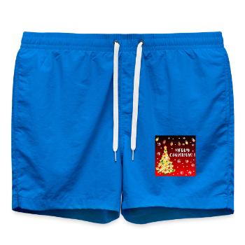 Drôles de joyeux Noël frites - Short de bain - cobalt blue - Devant - AI Model Male 185 light (185cm)