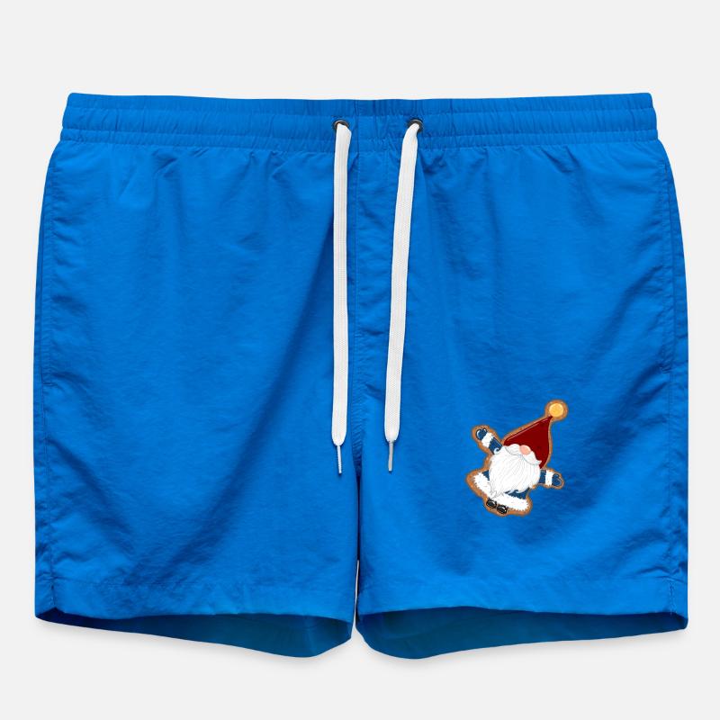 BiscuitSanta in a gingerbread frame - Swim Trunks - cobalt blue