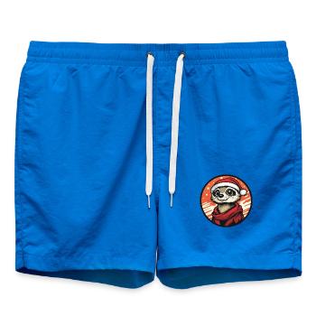 Suricate avec un chapeau de Père Noël - Short de bain - cobalt blue - Devant - AI Model Male 185 light (185cm)