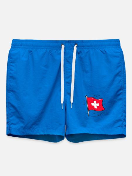 Swiss Flag Patriot Design - Swim Trunks - cobalt blue