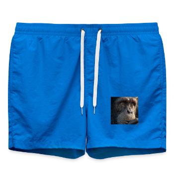 Schimpanse Porträt – Realistischer Affe Fokus - Badeshorts - Cobalt blue - Vorne - AI Model Male 185 light (185cm)