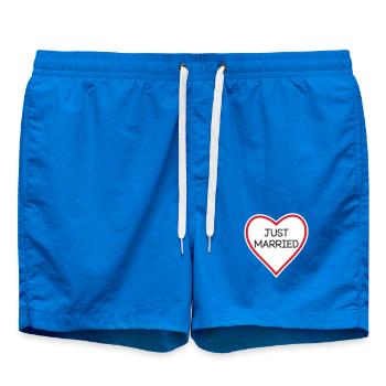 Bannière du Cœur Fraîchement Mariée - Short de bain - cobalt blue - Devant - AI Model Male 185 light (185cm)