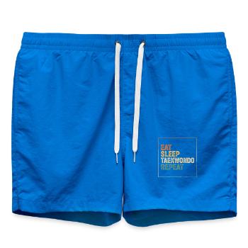 Mange, dors, Taekwondo, répète - Short de bain - cobalt blue - Devant - AI Model Male 185 light (185cm)