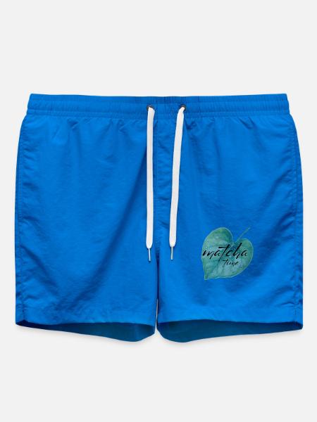 Matcha, Leaf, Green, Time - Swim Trunks - cobalt blue