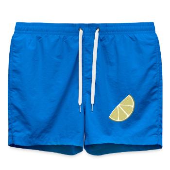 Lime Slice Citron Vert Minimaliste - Short de bain - cobalt blue - Devant - AI Model Male 185 light (185cm)