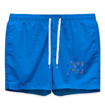 Motif de rangées de cœur coloré - Short de bain - cobalt blue - Devant - AI Model Male 185 light (185cm)
