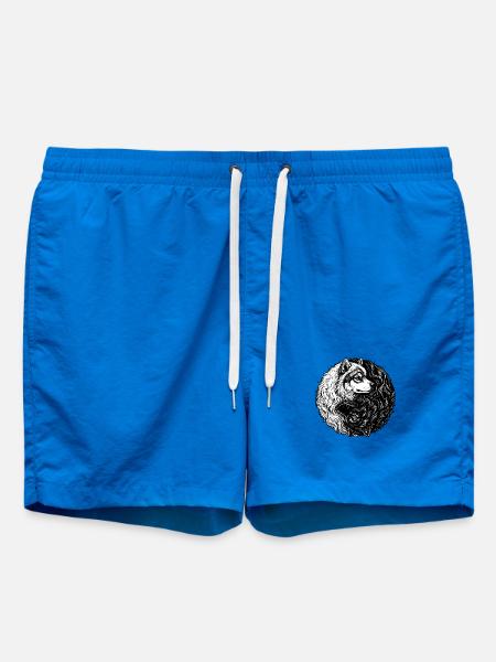 Eurasier | Yin Yang | Hintergrund Weiß - Badeshorts - Cobalt blue