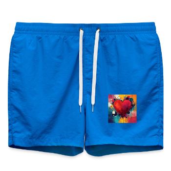 Graffiti au cœur vif - Short de bain - cobalt blue - Devant - AI Model Male 185 light (185cm)