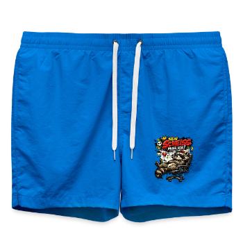 Lustiger Waschbär Spruch Nen Scheiss muss ich - Badeshorts - Cobalt blue - Vorne