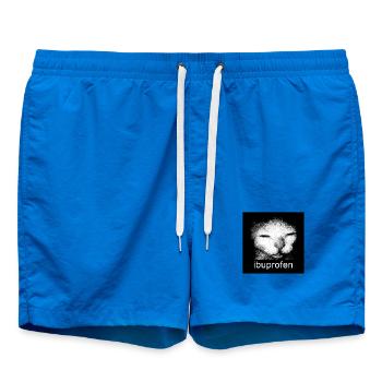 Ibuprofen Cat Shirt | Dark Humor Meme Aesthetic Te - Badeshorts - Cobalt blue - Vorne - AI Model Male 185 light (185cm)